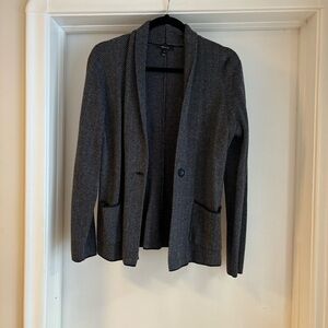 RW&Co Black and Gray Herringbone Sweater Cardigan Blazer Women’s Size Medium